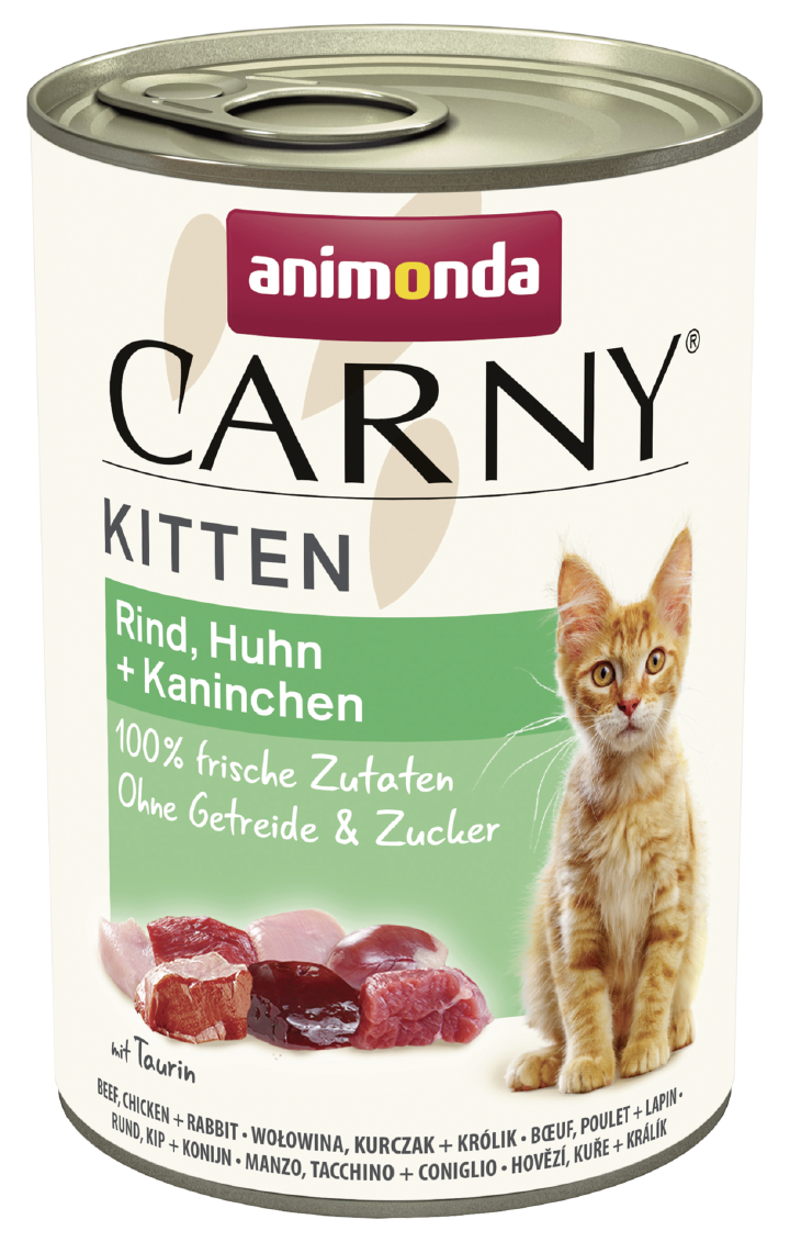 animonda Katzen-Nassfutter Kitten Rind, Huhn + Kaninchen